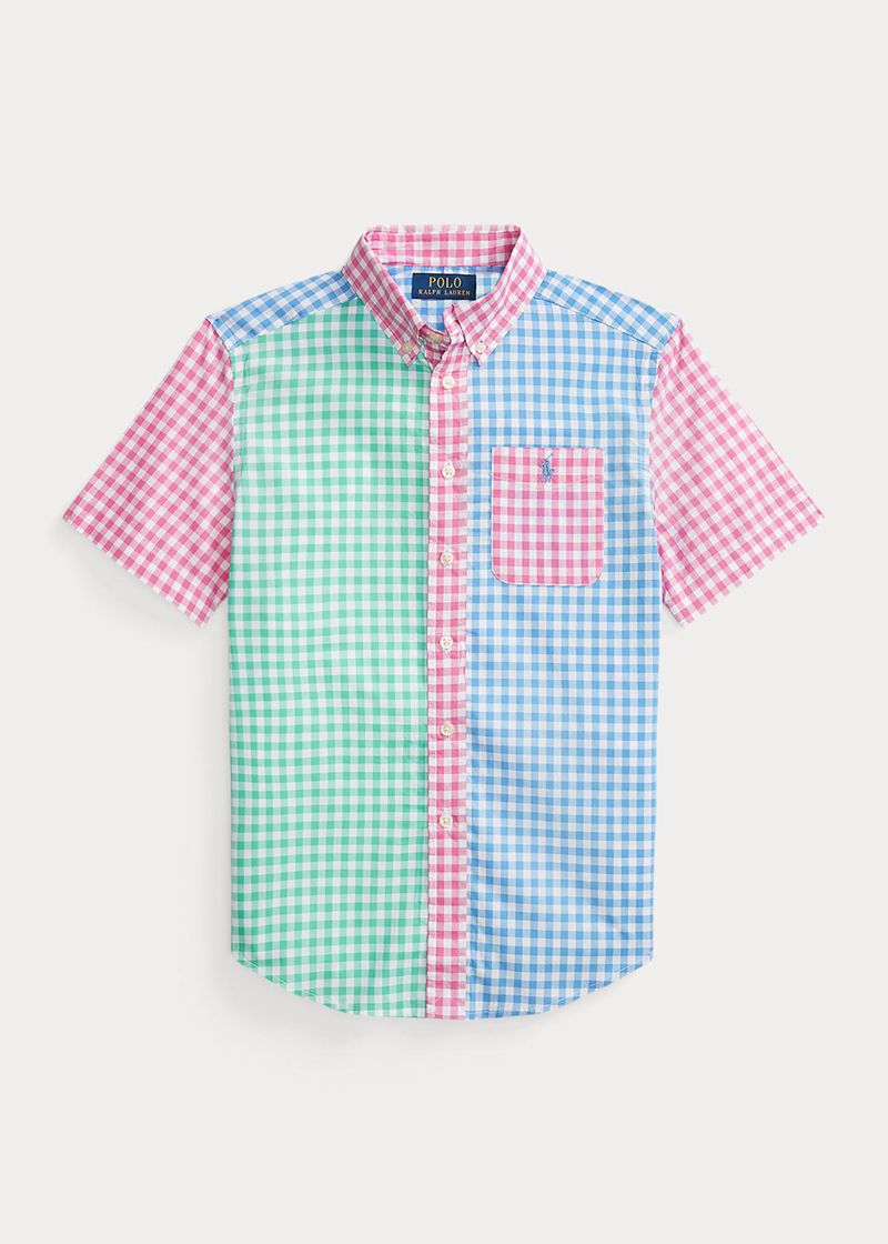 ラルフ ローレン シャツ ボーイ カラー 6-14 年 Poplin 短い-袖 Fun SPYWN1362